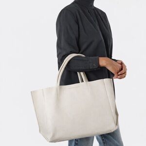 Ampersand As Apostrophe Sideways Tote • Stone Cream • $594 Retail NWT